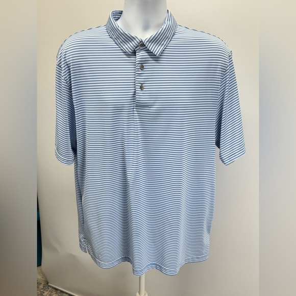 PRO TOUR Men's classic blue and white stripe Cool Play golf polo size XL - Picture 9 of 12